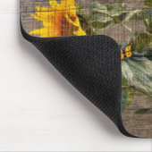 Rustige zonnebloemen Butterflies Barn Board Muismat (Hoek)