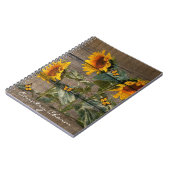 Rustige zonnebloemen Butterflies Barn Board Notitieboek (Linkerzijde)