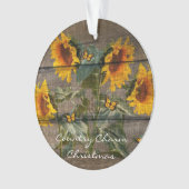 Rustige zonnebloemen Butterflies Barn Board Ornament (voorkant)