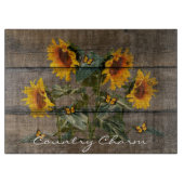 Rustige zonnebloemen Butterflies Barn Board Snijplank (Voorkant)