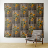 Rustige zonnebloemen Butterflies Barn Board Wandkleed (In Situ (horizontaal))