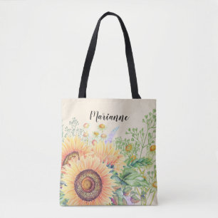 Rustige zonnebloemen Cadeaucode voor aangepaste Tote Bag