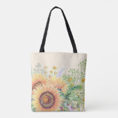 Rustige zonnebloemen | Cadeaucode voor aangepaste  Tote Bag (Achterkant)