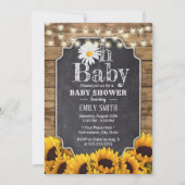 Rustige zonnebloemen Chalkboard Daisy Baby shower Kaart (Voorkant)
