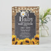 Rustige zonnebloemen Chalkboard Daisy Baby shower Kaart (Staand voorkant)