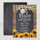 Rustige zonnebloemen Chalkboard Daisy Baby shower Kaart (Voorkant / Achterkant)