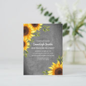 Rustige zonnebloemen Chalkboard Housewarming Briefkaart (Staand voorkant)