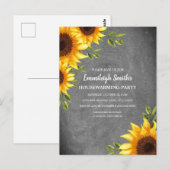 Rustige zonnebloemen Chalkboard Housewarming Briefkaart (Voorkant / Achterkant)