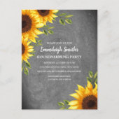 Rustige zonnebloemen Chalkboard Housewarming Briefkaart (Voorkant)