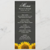 Rustige zonnebloemen Chalkboard Wedding Dinner Men Menu (Voorkant)