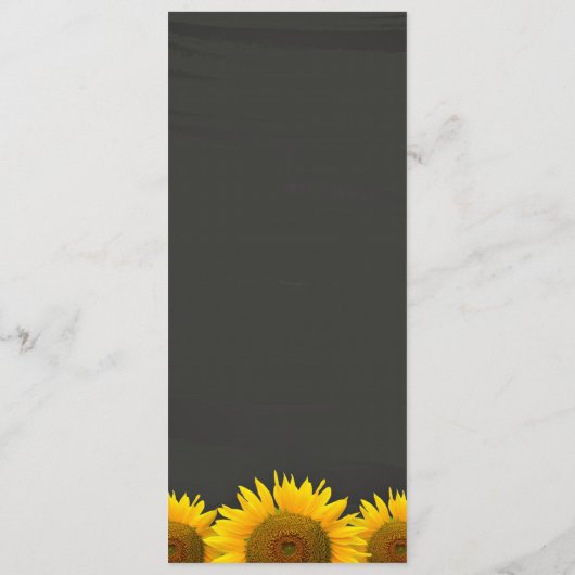 Rustige zonnebloemen Chalkboard Wedding Dinner Men Menu (Achterkant)