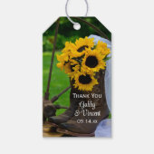 Rustige zonnebloemen Cowboy Boots Wedding Favor La Cadeaulabel (Voorkant)