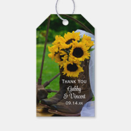 Rustige zonnebloemen Cowboy Boots Wedding Favor La Cadeaulabel