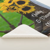 Rustige zonnebloemen Cowboy Boots Wedding Keepomwi Sherpa Deken (3/4)