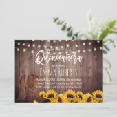 Rustige zonnebloemen Cowgirl Quinceanera Birthday Kaart