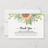 Rustige zonnebloemen Dank je Kaart (Voorkant)