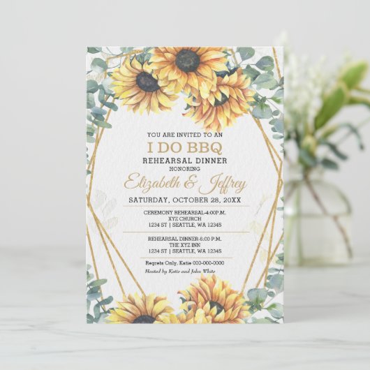 Rustige zonnebloemen die ik doe met BBQ-repetitie Kaart (Staand voorkant)