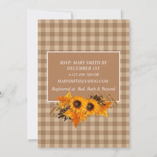 Rustige zonnebloemen die ik doe met een koestensch kaart (Achterkant)