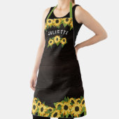 Rustige zonnebloemen & donkerhout Naam toevoegen Schort (Insitu)