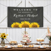 Rustige zonnebloemen Elegant Chalkboard Wedding Pa Spandoek