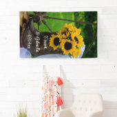 Rustige zonnebloemen en Cowboy Boots country Weddi Spandoek (Insitu)
