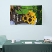 Rustige zonnebloemen en Cowboy Boots country Weddi Spandoek (Beurs)