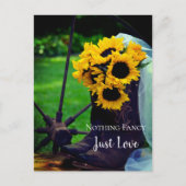 Rustige zonnebloemen en Cowboy Boots sparen de dat Aankondigingskaart (Voorkant)