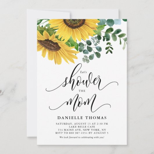 Rustige Zonnebloemen en Eucalyptus Herfst Baby sho Kaart (Voorkant)