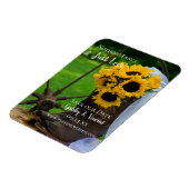 Rustige zonnebloemen en laarzen bruiloft sparen de magneet (Linkerzijde)