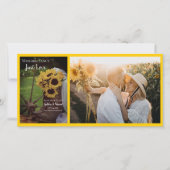 Rustige zonnebloemen en laarzen bruiloft sparen de save the date (Voorkant)