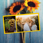 Rustige zonnebloemen en laarzen bruiloft sparen de save the date