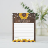 Rustige zonnebloemen en lichtmonogram huwelijksadv (Staand voorkant)