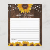 Rustige zonnebloemen en lichtmonogram huwelijksadv (Voorkant)