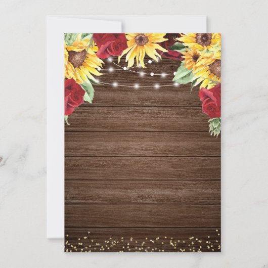 Rustige zonnebloemen en Rozen aarzen Kaart (Achterkant)