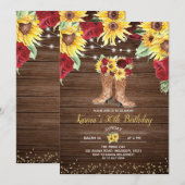 Rustige zonnebloemen en Rozen aarzen Kaart (Voorkant / Achterkant)