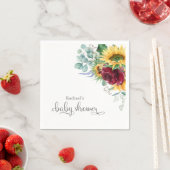 Rustige zonnebloemen en Rozen Baby shower Servet (Insitu)