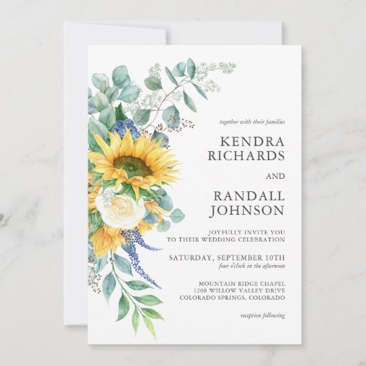 Rustige zonnebloemen en Rozen Kaart (Voorkant)