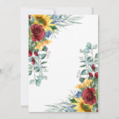 Rustige zonnebloemen en Rozen Kaart (Achterkant)