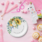 Rustige zonnebloemen en Rozen Papieren Bordje (Feest)