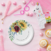 Rustige zonnebloemen en Rozen Papieren Bordje (Feest)