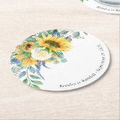 Rustige zonnebloemen en Rozen Ronde Kartonnen Onderzetter (Gebogen)