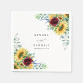 Rustige zonnebloemen en Rozen Servet (Voorkant)