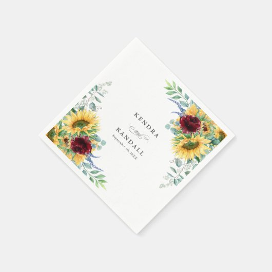 Rustige zonnebloemen en Rozen Servet (Hoek)