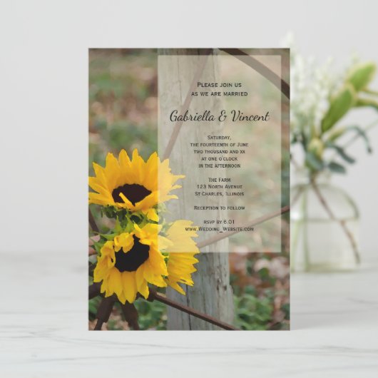 Rustige zonnebloemen en tandwielen kaart (Staand voorkant)