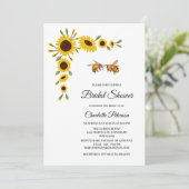 Rustige zonnebloemen en Vrijgezellenfeest van bije Kaart (Staand voorkant)