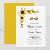 Rustige zonnebloemen en Vrijgezellenfeest van bije Kaart (Voorkant / Achterkant)