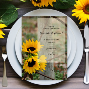 Rustige zonnebloemen en wagelwielrepetitie Dinner Kaart