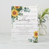 Rustige zonnebloemen Eucalyptus Leaves Wedding (Staand voorkant)