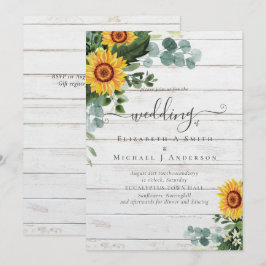 Rustige zonnebloemen Eucalyptus Leaves Wedding