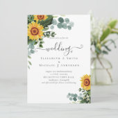Rustige zonnebloemen Eucalyptus Leaves Wedding (Staand voorkant)